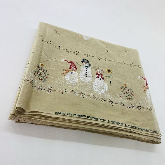 Daisy Kingdom Other - Daisy Kingdom  Let It Snow Boarder Past & Present 1995 Fabric Snowman Christmas